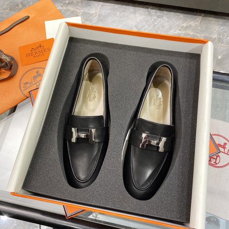 Hermes H buckle tassel loafers