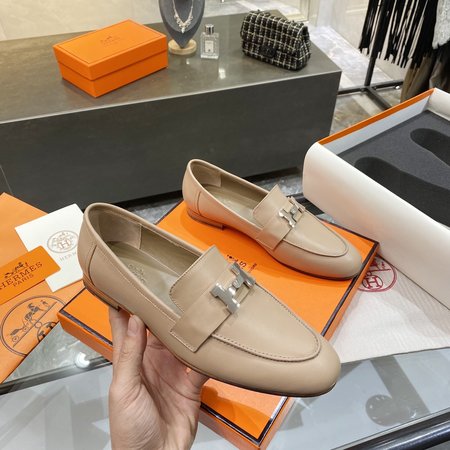 Hermes H buckle tassel loafers