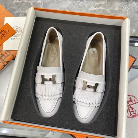 Hermes H buckle tassel loafers