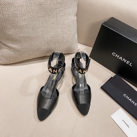 Chanel Velcro wrist strap small pointed toe sandals