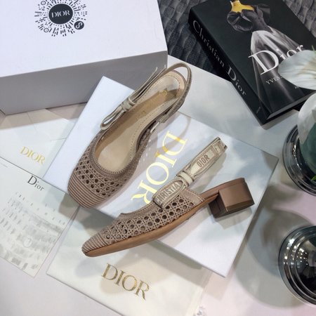 Dior Slingback embroidered jacquard flat women s shoes