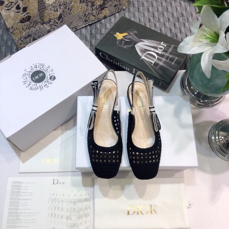 Dior Slingback embroidered jacquard flat women s shoes