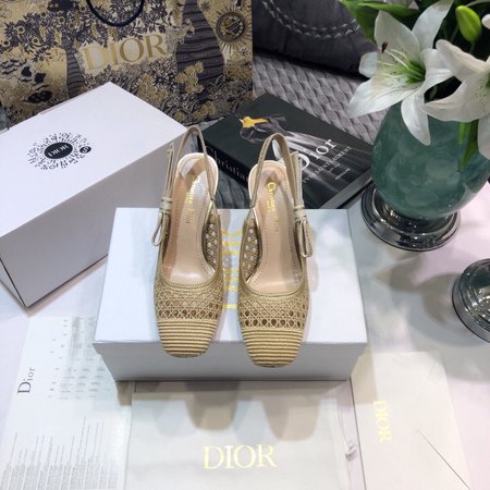 Dior Slingback embroidered jacquard flat women s shoes