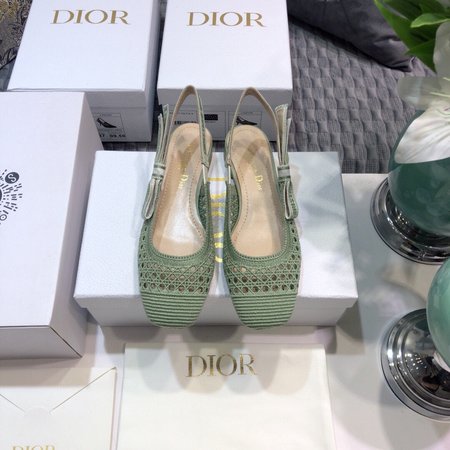 Dior Slingback embroidered jacquard flat women s shoes