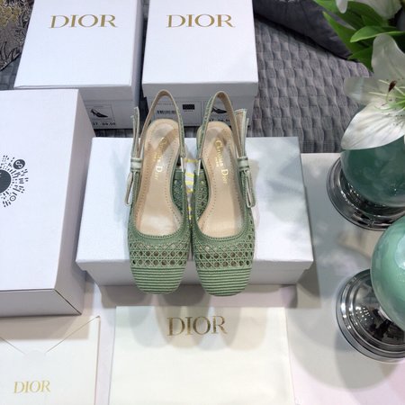 Dior Slingback embroidered jacquard flat women s shoes