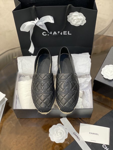 Chanel Lingge style Espadrilles silk sheepskin lining