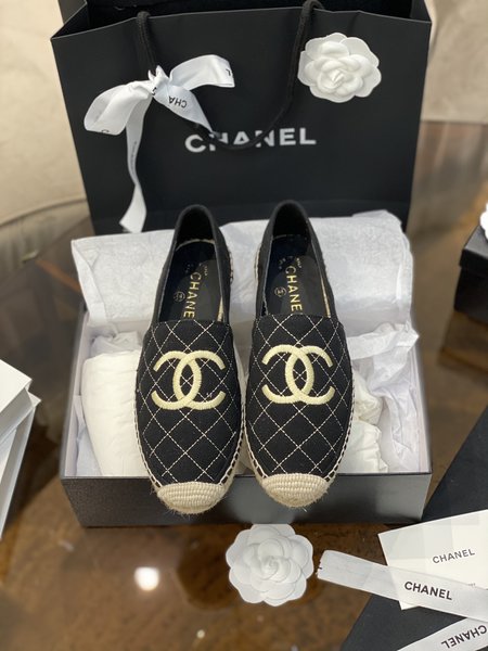 Chanel Lingge style Espadrilles silk sheepskin lining