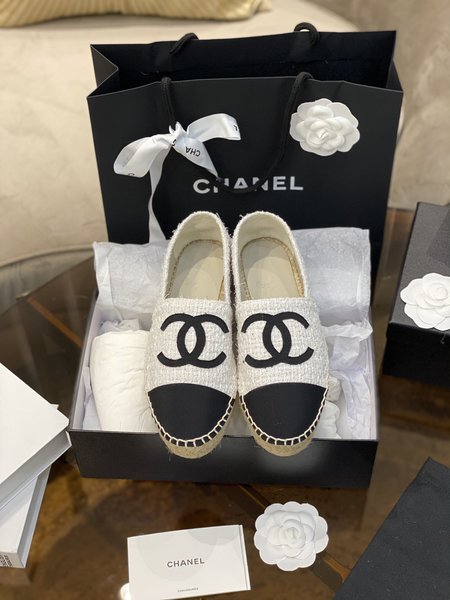 Chanel Lingge style Espadrilles silk sheepskin lining