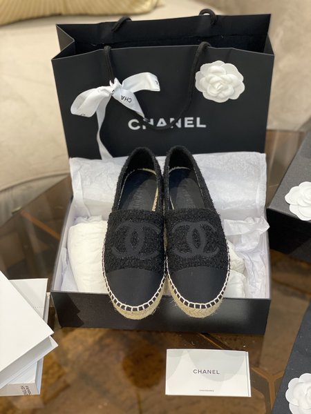 Chanel Lingge style Espadrilles silk sheepskin lining