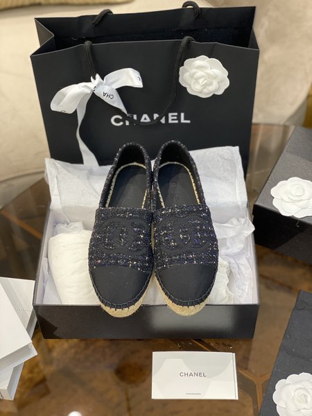 Chanel Lingge style Espadrilles silk sheepskin lining