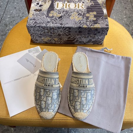 Dior OBLIQUE embroidered Espadrilles slippers