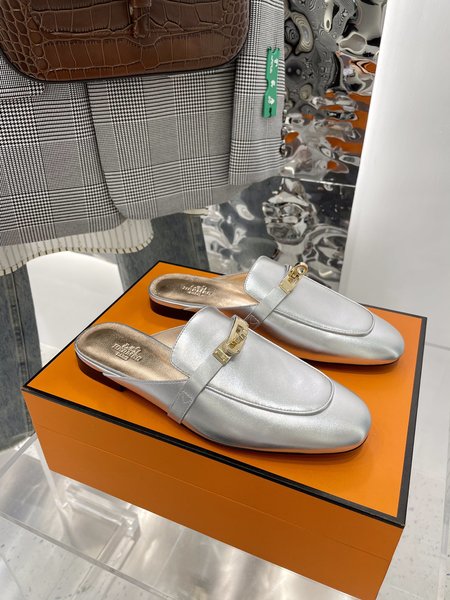 Hermes classic kelly half slippers