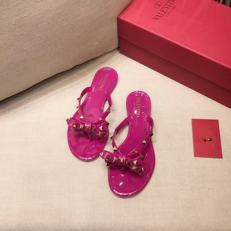 Valentino Jelly shoes rubber ROCKSTUD bow thong sandals and slippers