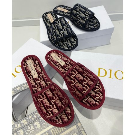 Dior Embroidered fabric slippers