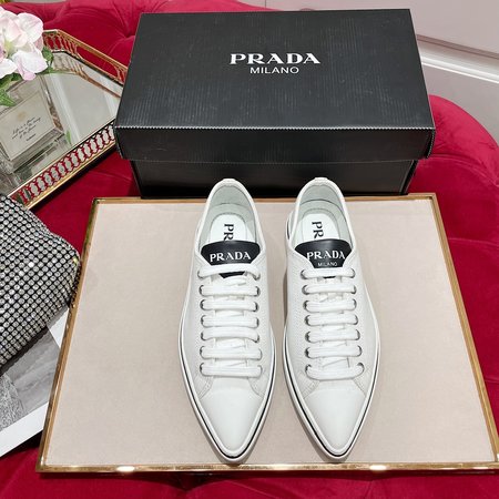 Prada Retro small pointed toe canvas shoes