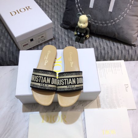 Dior Dway flat sandals/block heel slingback slippers