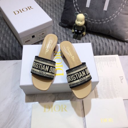 Dior Dway flat sandals/block heel slingback slippers