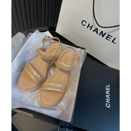 Chanel Cowhide wedge sandals