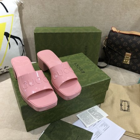 Gucci Jelly high heel slippers