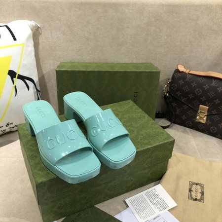 Gucci Jelly high heel slippers