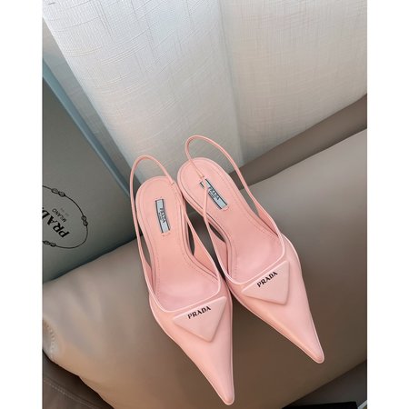 Prada Kitten Heels triangle pointed toe women s shoes