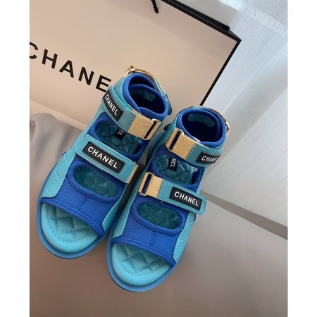 Chanel Velcro design goatskin sandals