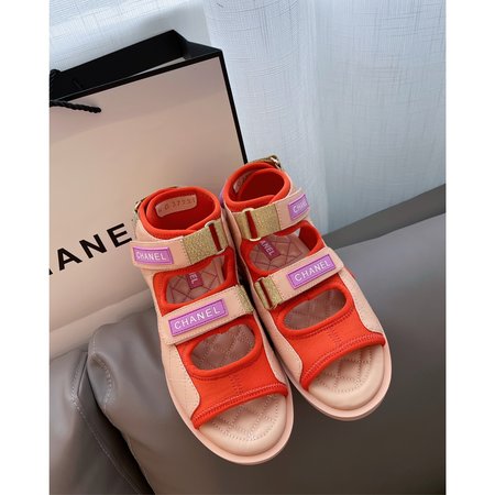 Chanel Velcro design goatskin sandals