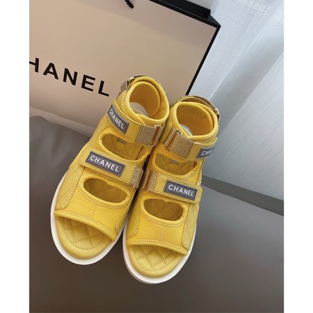 Chanel Velcro design goatskin sandals