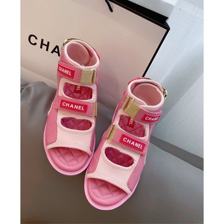 Chanel Velcro design goatskin sandals