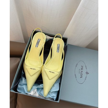 Prada Kitten Heels triangle pointed toe women s shoes