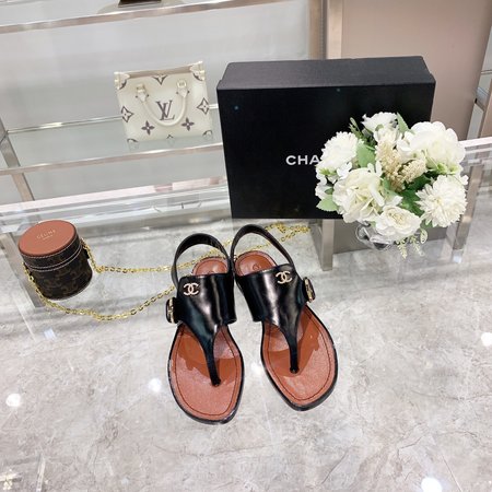 Chanel Flip-Flop Sandals All handmade cowhide upper