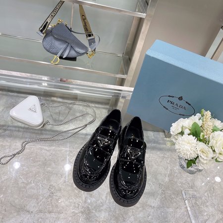 Prada Triangle Logo Loafers