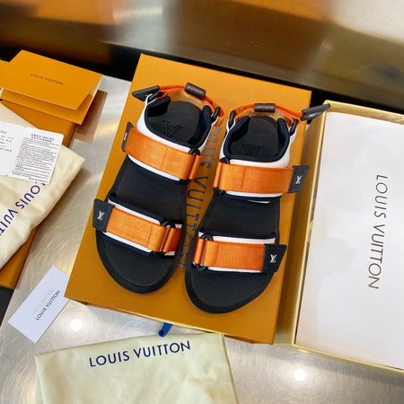 Louis Vuitton Arcade flat sandals with Velcro LV letters