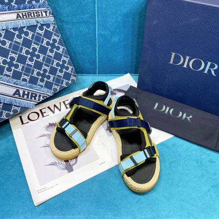 Dior Hemp rope platform sandals