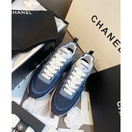 Chanel denim loafers