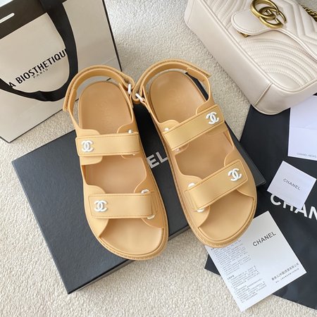 Chanel Candy color beach sandals with tpu velcro