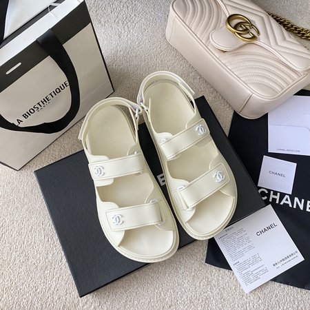 Chanel Candy color beach sandals with tpu velcro