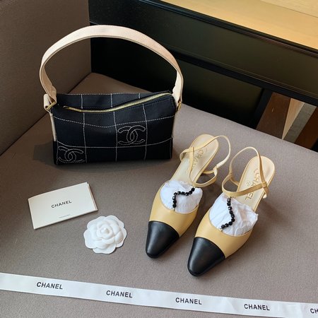 Chanel Vintage bow leather women s shoes