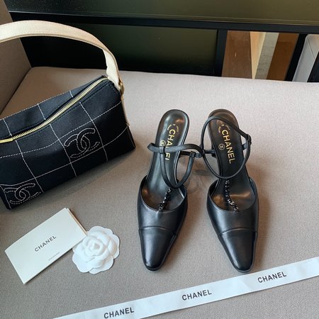 Chanel Vintage bow leather women s shoes