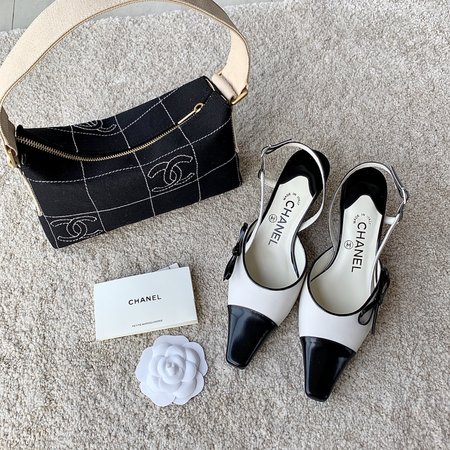 Chanel Vintage bow leather women s shoes