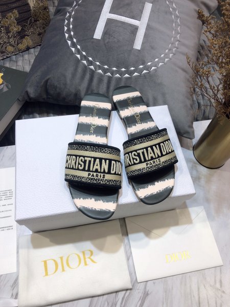 Dior Dway flat sandals/block heel slingback slippers