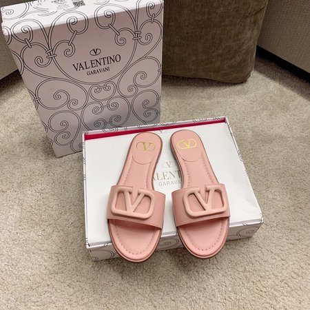 Valentino V Logo calfskin slippers