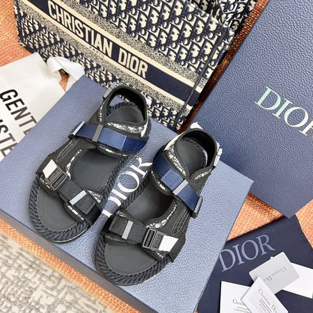 Dior Sandals with hemp rope edging craft mesh leather stitching CD buckle