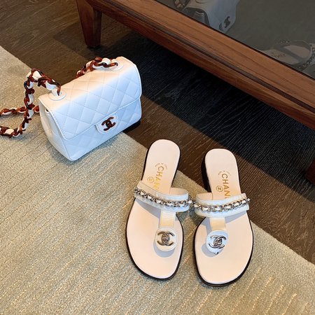 Chanel Vintage CC buckle slippers