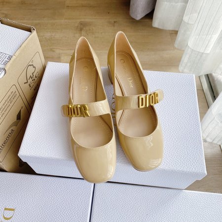 Dior Patent Leather Nude Baby Doll Shoes