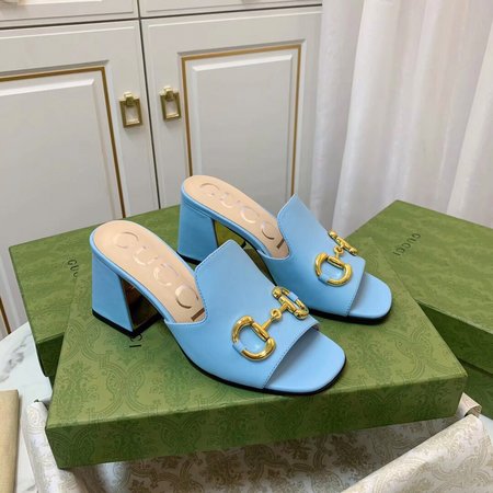 Gucci Thick Heel Retro Shoes Horsebit Sandals 7.5cm