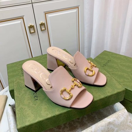 Gucci Thick Heel Retro Shoes Horsebit Sandals 7.5cm