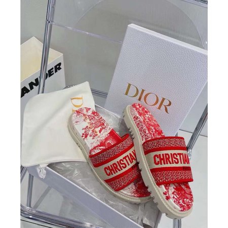 Dior Jacquard embroidered sandals and slippers