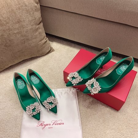 Roger Vivier Bouquet Strass flower cluster diamond buckle high heels