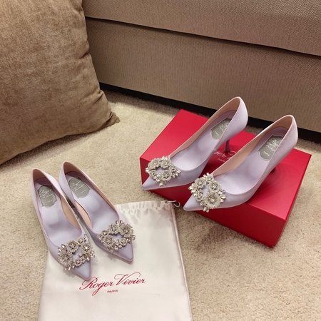Roger Vivier Bouquet Strass flower cluster diamond buckle high heels
